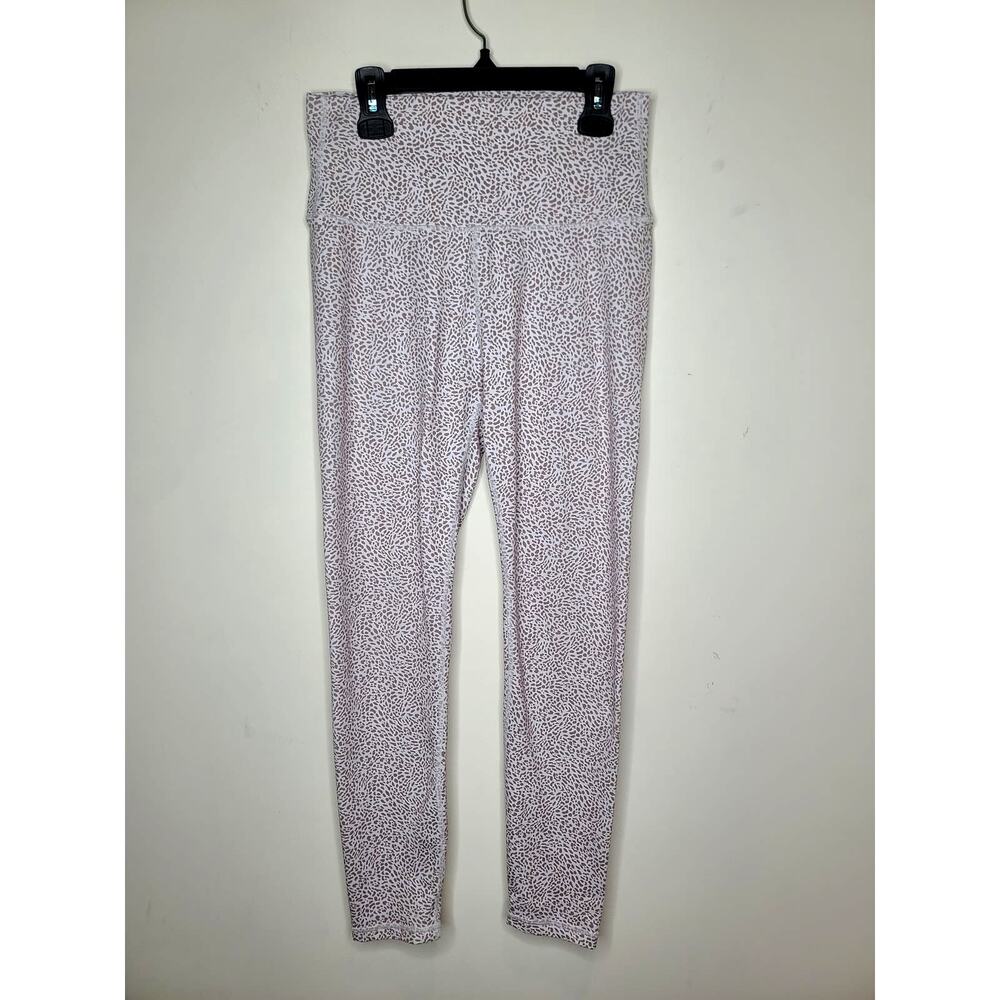 All Fenix white tan leopard print athletic leggings - medium